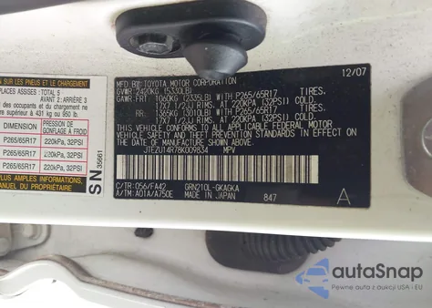 2008 Toyota 4Runner Sr5 V6 from USA, damaged, VIN JTEZU14R78K009834